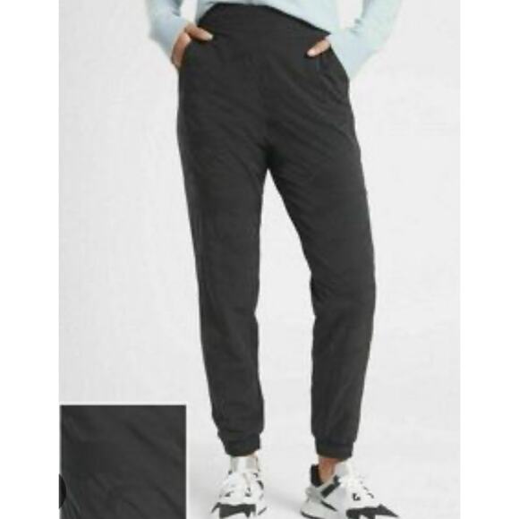 Athleta Brooklyn Textured Lined Jogger Black Camo 10Tall - Picture 1 of 11